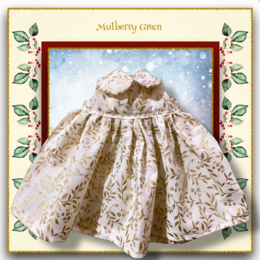 Golden Leaf Patterned Heirloom Dress