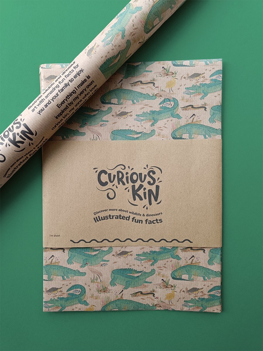 Crocodile recycled wrapping paper