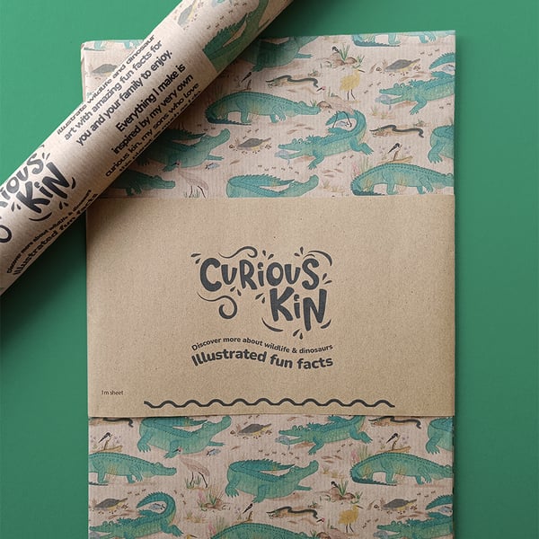 Crocodile recycled wrapping paper