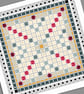 221D Cross Stitch chart Scrabble Erudite Game Board full size Tiles Quaker Sampl - Image 8