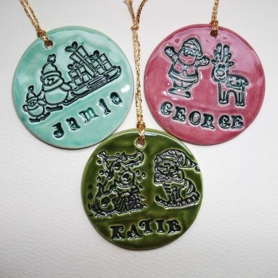 cute personalised tree decoration