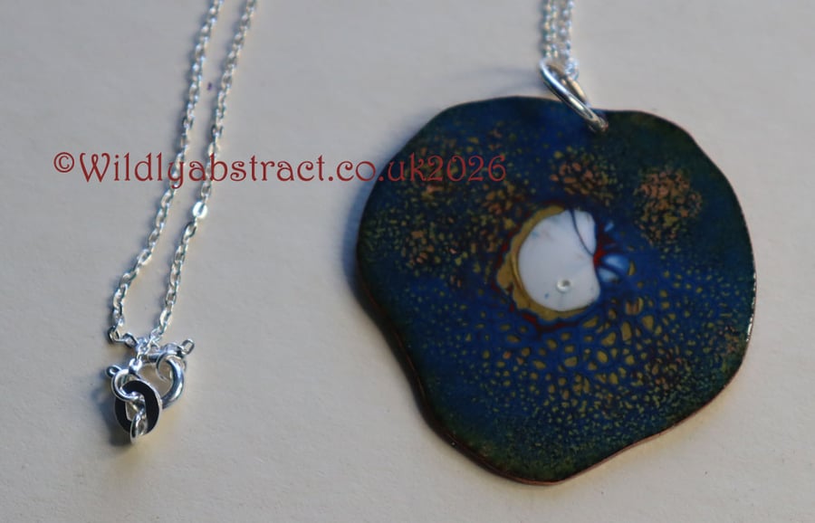 Organic blue crackle pendant