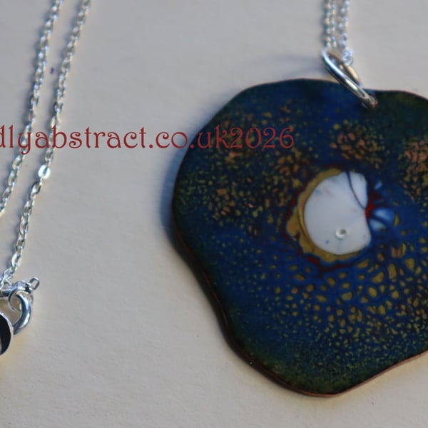 Organic blue crackle pendant