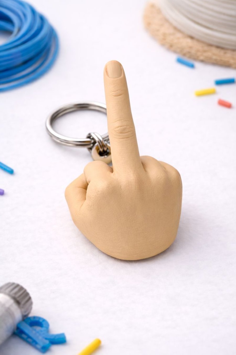 Novelty Hand Gesture Keychain – Custom 3D Printed & Handmade