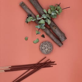 Festive Mooncake Incense & Holder (Burgundy-Brick Lane No.9388)