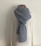  SCARF,'Atmosphere'. Alpaca, merino blend. Blue-grey. Supersoft. Lightweight.  - Image 1