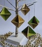 Origami Christmas Decorations - Green and Gold
