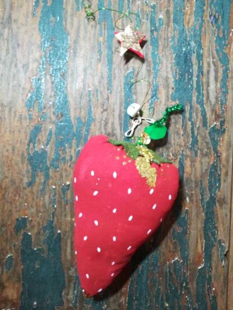 Magical strawberry decorations, wall hangings, fruity, folk art, primitive decor