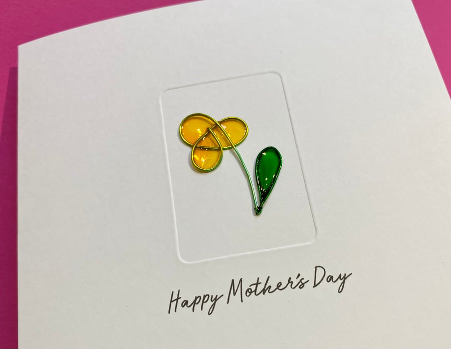 Mother's Day Card - Easter Card - Birthday Card - Thank you Card - Wire Rose