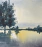 En plein air 2022 newton pond (Original Watercolour Painting)