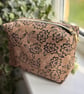 Handmade Travel Bag - Rose Pattern with Plum Lining - Image 1
