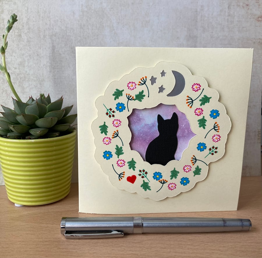 Cat Card - card for cat lover - pet remembrance - pet loss card