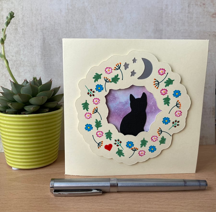 Cat Card - card for cat lover - pet remembrance - pet loss card