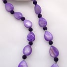 Purple Puff Mother of Pearl Necklace 