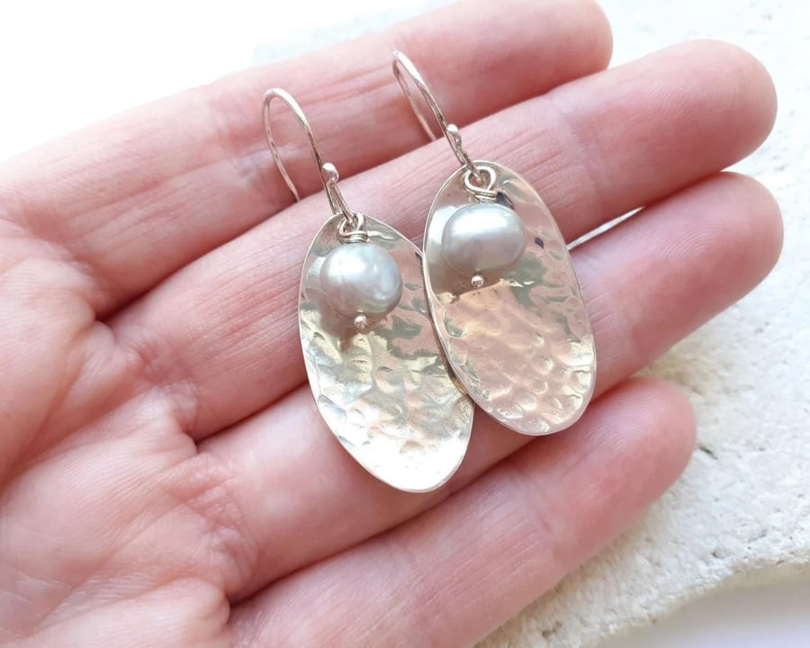 Abstract Potato Peel Sterling Silver Earrings