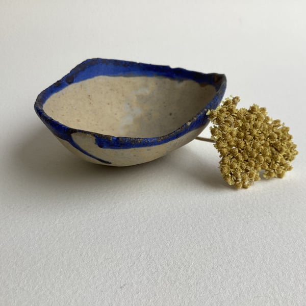 Blue Edged Seashell Bowl 