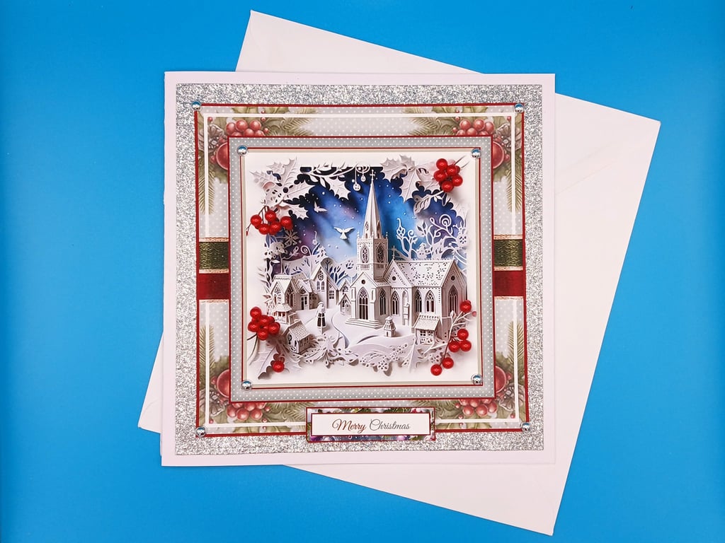 Christmas Card, Large, 3d, Handmade, Wife, Husband, Parents