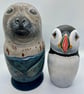 Sea and shore, grey seal and friends animal nesting dolls - Image 3