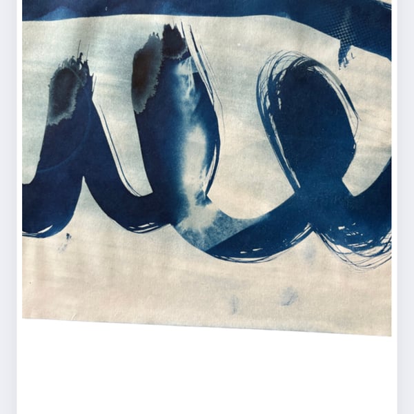 Cyanotypes on scrap paper 