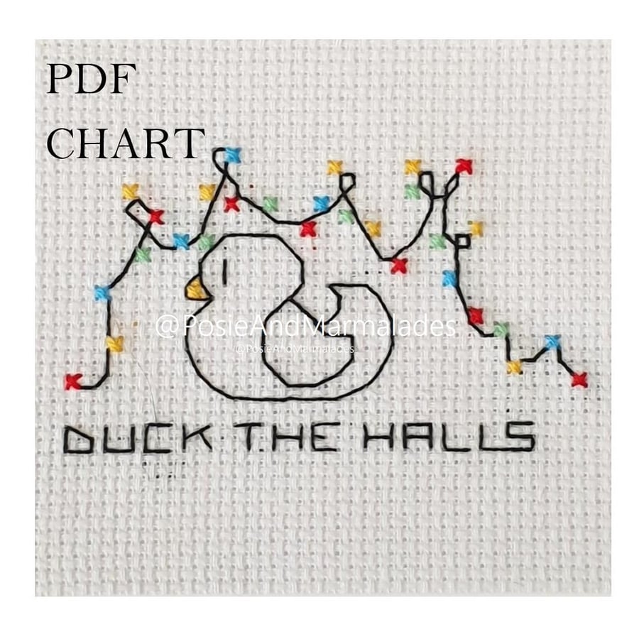 Duck the Halls Christmas Cross Stitch Digital Download PDF Chart
