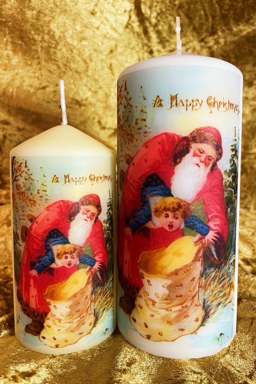 Creepy Father Christmas Santa Claus Candle 