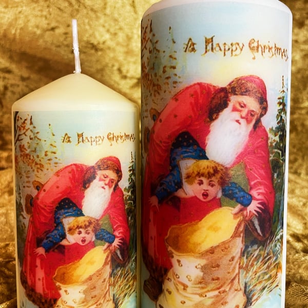 Creepy Father Christmas Santa Claus Candle 