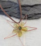 SALE Wire Wrapped Copper Flower Pendant on Faux suede 