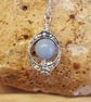 Blue Angelite pendant. Small Oval frame necklace. - Image 3