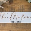 Personalised Wedding Day Gift- Newlyweds sign, top table 