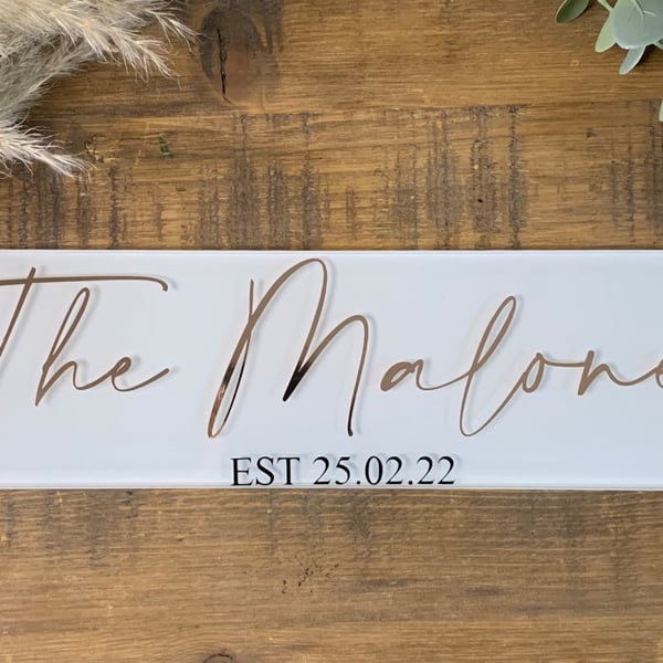 Personalised Wedding Day Gift- Newlyweds sign, top table 