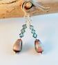 Glass Teardrop Earrings With Swarovski Crystals - Handmade In devon - Image 2