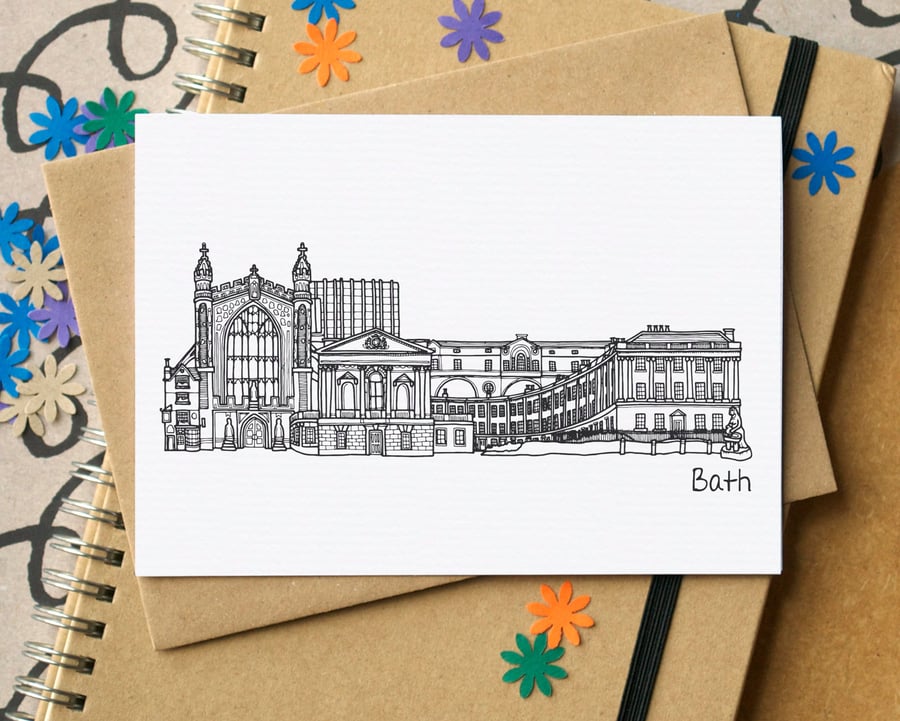 Bath Skyline Greetings Card