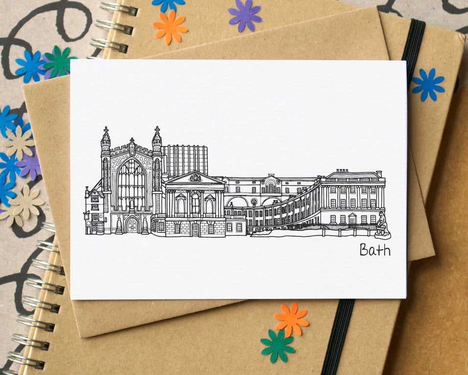 Bath Skyline Greetings Card