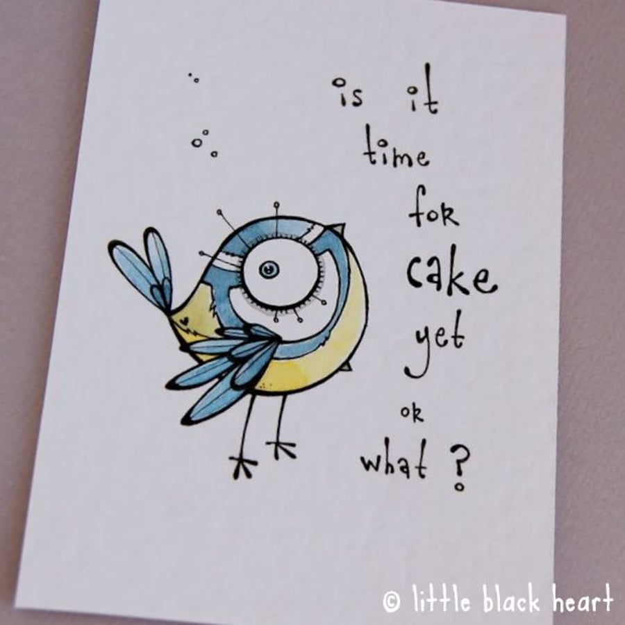cake bird - original aceo