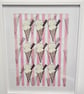 Ice cream pink striped art Print A3