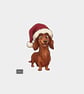 Unique Funny Christmas Sticker Xmas Decal For Adults - Dachshund Dog