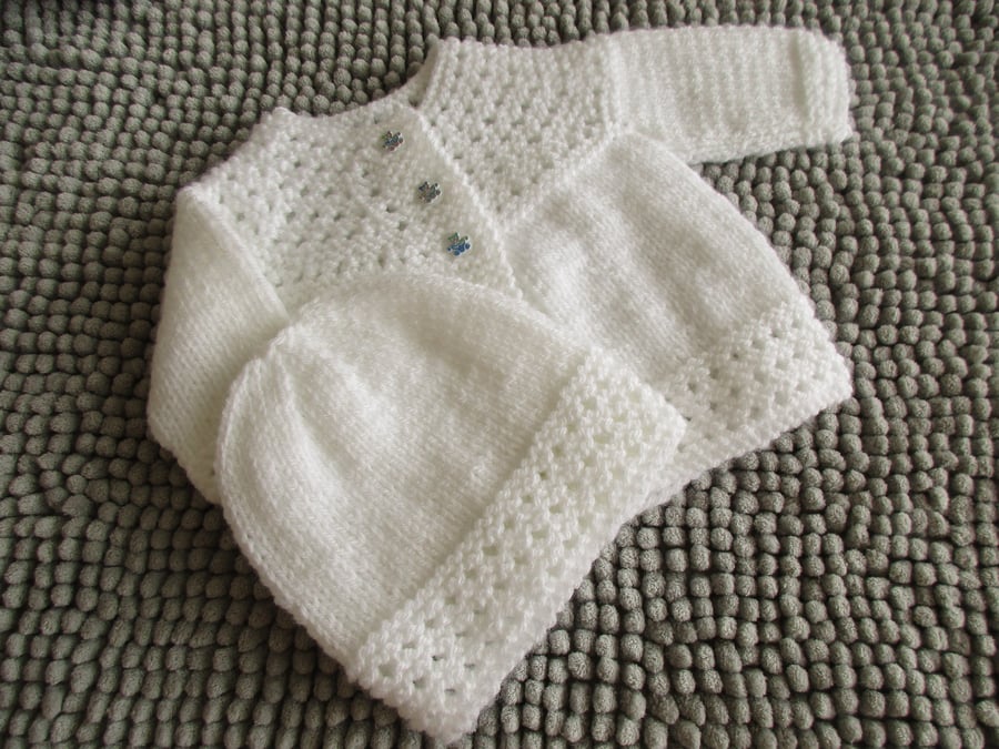 14" Cardigan & Hat Set