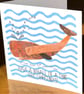 Whale of a Time; colourful 13.5 cm square Christmas card, blank inside - Image 4