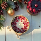 Mulled Wine Soy Wax Candle Vegan Hand Poured 5oz Gold Tin