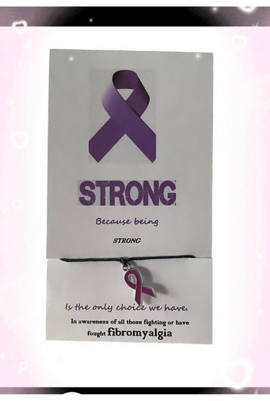 Set of 6 in awareness and support of fibromyalgia wish bracelets x6 set 