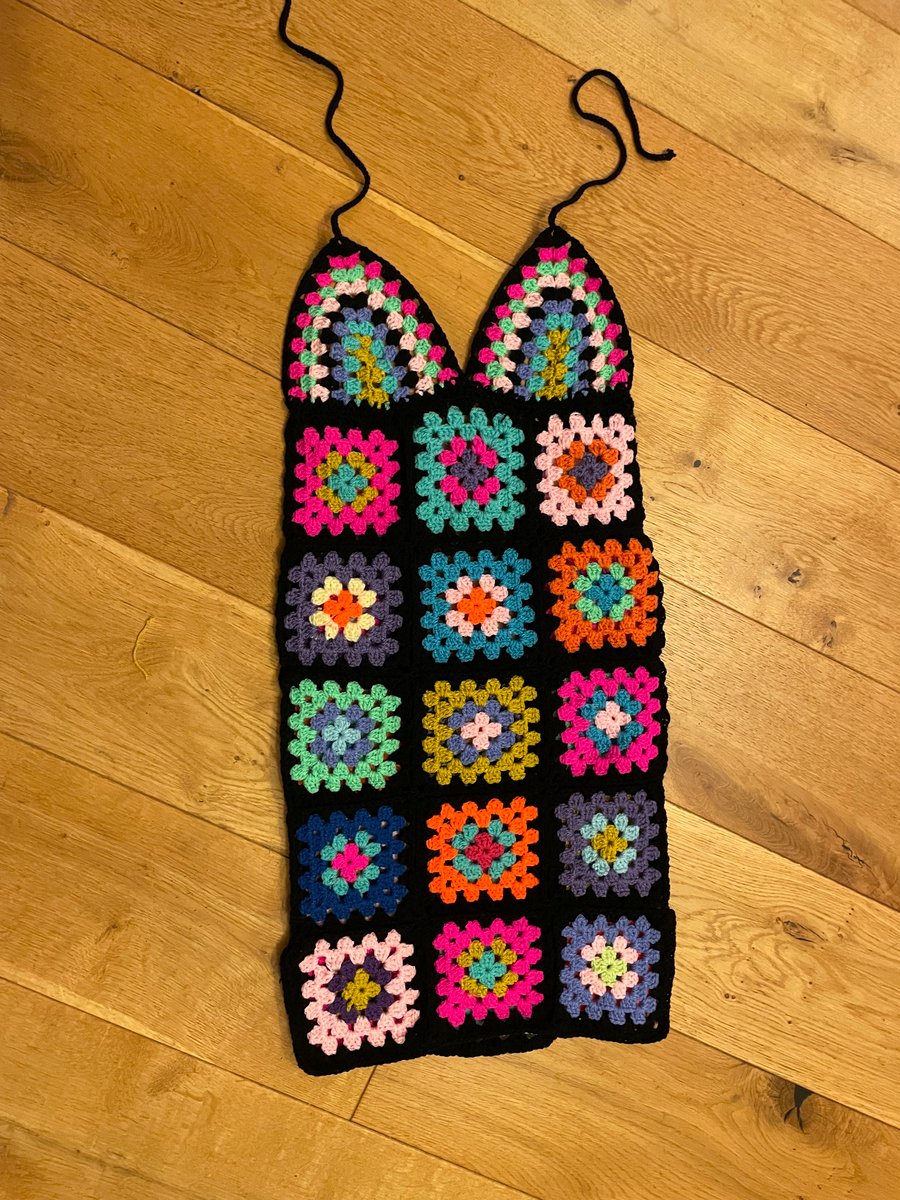 Multicoloured granny square dress