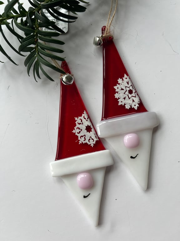 Fused Glass Santa