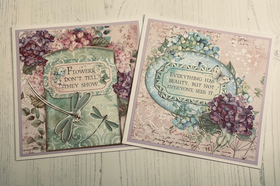 Greeting Card - Hydrangea - Blank - by Carolee Crafts - C178