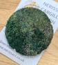 Heather Green Purple Abstract Embellished Recycled Textile 50mm Brooches  - Image 1