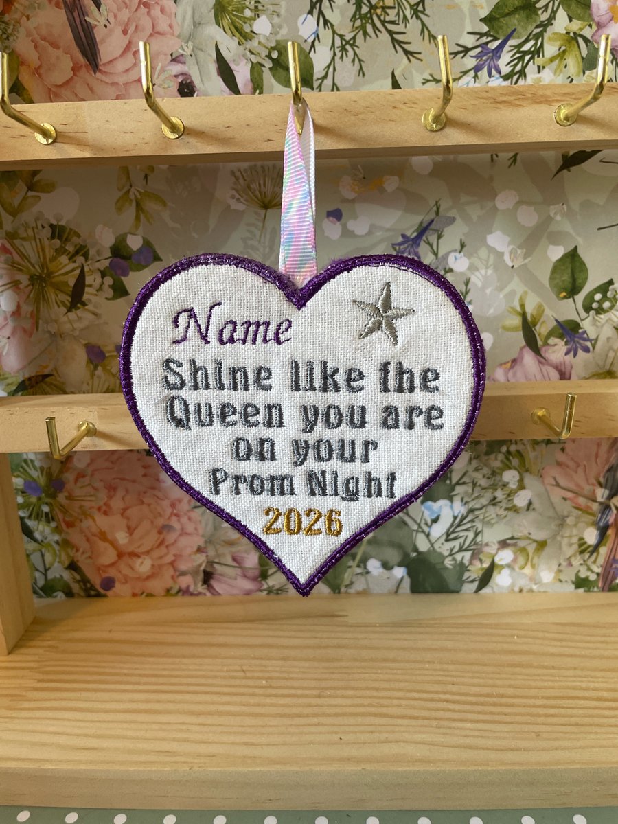 Personalised  Prom night scented heart keep sake. 