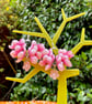 BLUSH PINK FLORAL EARRINGS silk flowers SAKURA BLOSSOM - Image 9