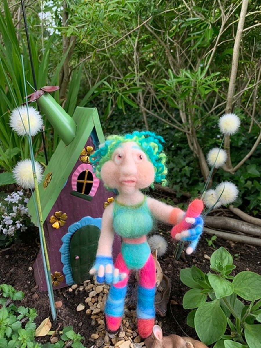 Needle Felted Troll Art Doll, handmade doll, poseable doll, collectors doll