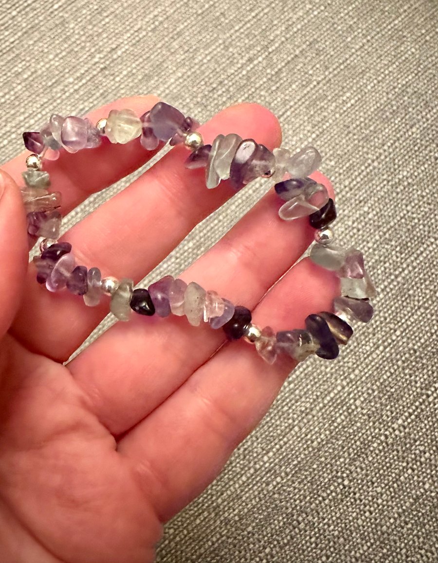 Healing Fluorite Chip Bracelet 