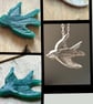 Sterling silver swallow pendant - Image 5