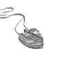 Silver Heart-handcrafted pendant-nature inspired branch texture-Silver Birch - Image 2